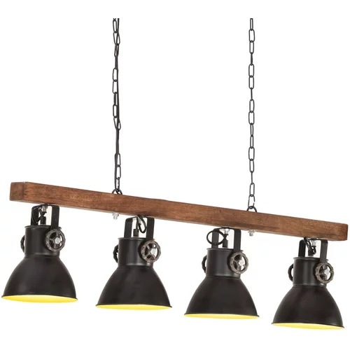 Industrijska stropna svjetiljka crna E27 od drva manga