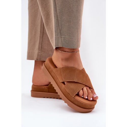 Boto Women&#039;s Platform Sandals With Intertwined Straps Camel Rinasara Cene