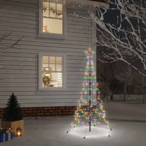 vidaXL Božićno drvce sa šiljkom šareno s 200 LED žarulja 180 cm