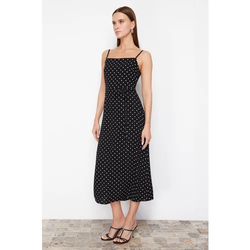 Trendyol Black Polka Dot A-line Midi Woven Dress