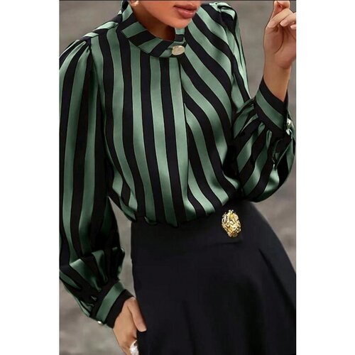 Fenzy Elegantna Bluza S Prugastim Printom, Zeleno/Crna Slike