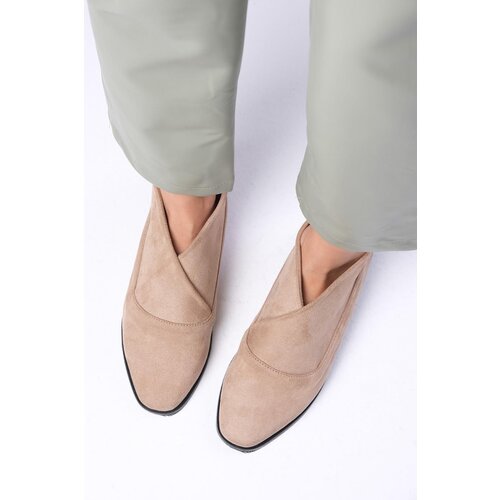 Mio Gusto Clarisse Beige Color Stretch Suede High-Top Women's Casual Flat Shoes Cene