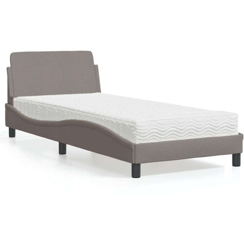  Postelja z vzmetnico taupe 80x200 cm blago, (21166066) Cene