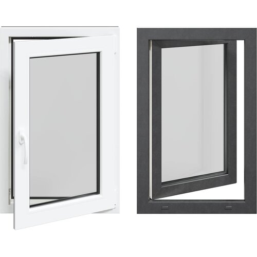  Prozor za podrum RISOR 60 x 100 cm PVC i staklo Antracit Slike