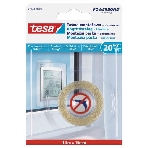 Tesa Montažni trak Tesa Transparent & Glass (1,5 m x 19 mm, dvostranski, prozoren) Cene