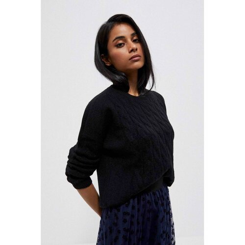 Moodo Knitted sweater - black Cene