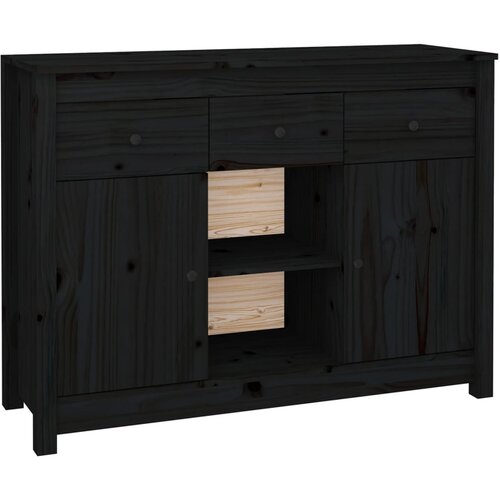 Maison Chic Komoda - Predalnik črna 100x35x74,5 cm trdna borovina, (21716193) Cene