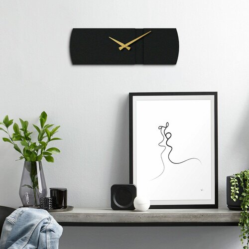Wallity origami metal wall clock - APS097 blackgold decorative metal wall clock Slike
