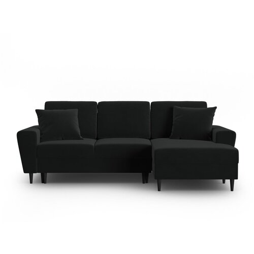 Cosmopolitan Design Crna baršunasti sklopiva/s prostorom za odlaganje kutna garnitura (s desnim kutom/s ležaljkom) Kyoto – Cijene