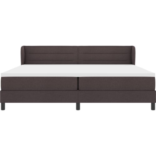 Box Spring Krevet s Madracem Tamno Smeđi 200x200 cm Tkanina Slike