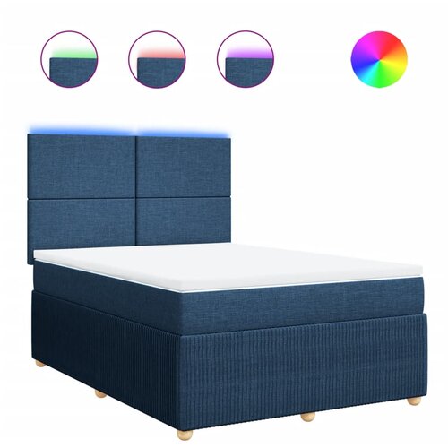 Maison Chic Box spring postelja - Vzmetna postelja z vzmetnico modra 160x200 cm blago SL17510, (21885353) Cene