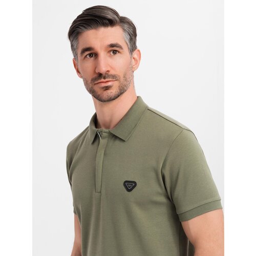 Ombre Men&amp;#039;s polo shirt with zip neckline - olive Slike