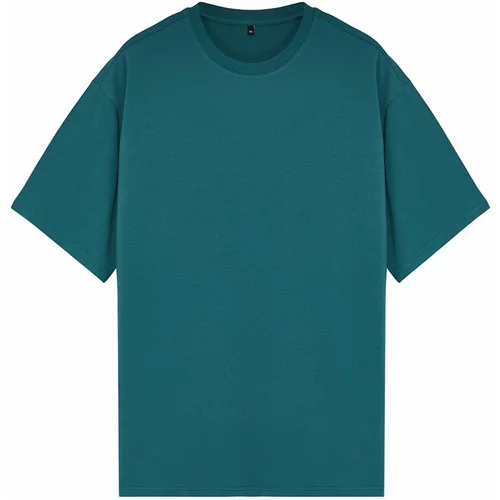 Trendyol Plus Size Emerald Green Men's Regular/Normal Fit Comfy Basic 100% Cotton T-Shirt