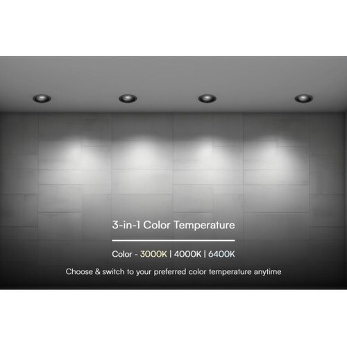  led ugradna svetiljka LED/24W/230V 3000/4000/6400K prečnik 13,5 cm crna Slike