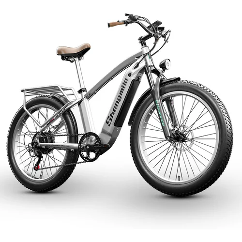 Shengmilo Električno kolo gorsko kolo z zmogljivim motorjem 1000 W, litijeva baterija Samsung 48 V 15AH, cestno električno kolo za odrasle moške, (21140117)