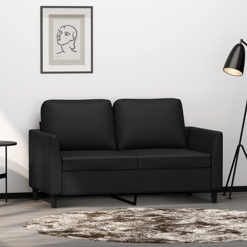  The Living Store Dvosed črn 120 cm umetno usnje - Kavč Dvosed, (21454343) Cene