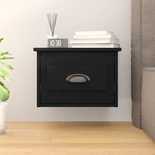 The Living Store Stenska nočna omarica črna 41,5x36x28 cm - Stenska Nočna Omarica, (21420884) Slike