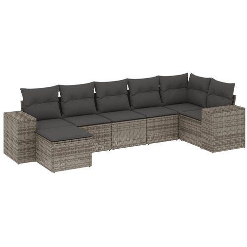 Maison Chic Seti vrtnega pohištva - Vrtna garnitura - Vrtni pohištvo set 7-delna z blazinami siv poli ratan, (21803505) Cene