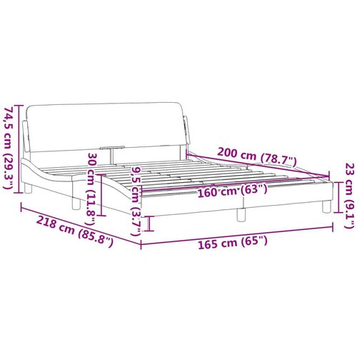 VidaXL Okvir za krevet s uzglavljem plavi 160 x 200 cm od tkanine Slike