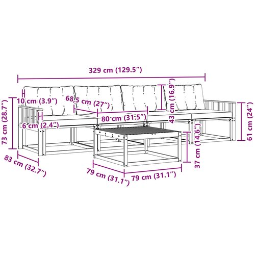  Set vanjskih sofa 5 kom. Bijela i crna Slike