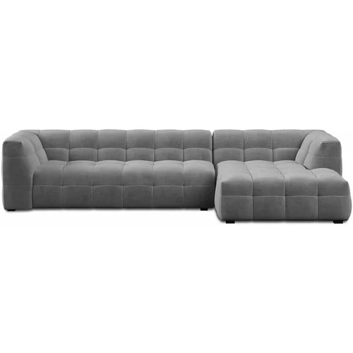 Windsor & Co Sofas siva žametna kotna sedežna garnitura Vesta, desni kot