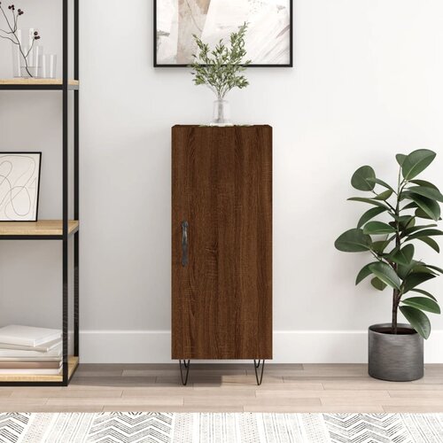 VidaXL Komoda rjavi hrast 34,5x34x90 cm inženirski les Slike