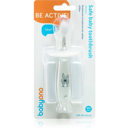 BabyOno Save Baby Toothbrush Grey zobna ščetka za otroke 12m+ 1 kos Cene