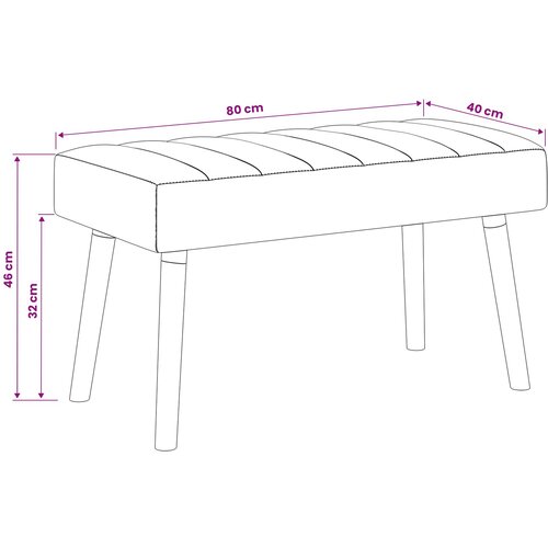  Klupa s utorima Bijela 80 x 40 x 46 cm Tkanina Slike