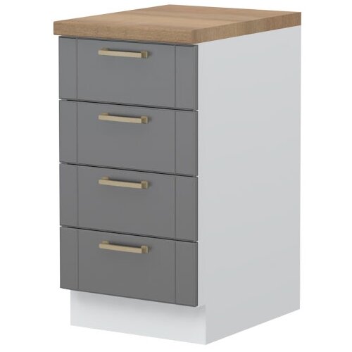 Jela ELEMENT ZA KUHINJU TARA R-45-4F SA DRVENIM LADICAMA-Grafit mat lak Slike