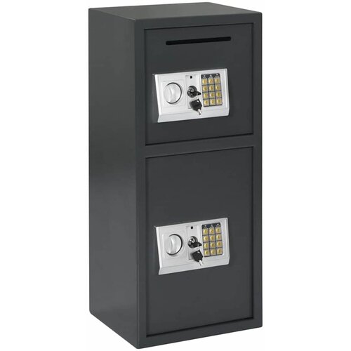 vidaXL Elektronski digitalni sejf Temno siva 35x31x80 cm Jeklo Cene