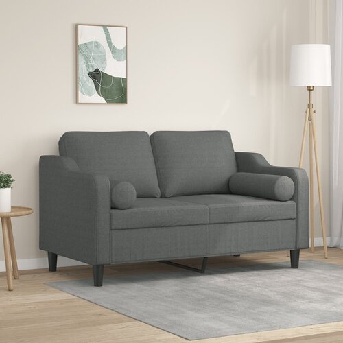  The Living Store Kavč dvosed z blazinami temno siv 120 cm blago - Kavč Dvosed, (21494415) Slike