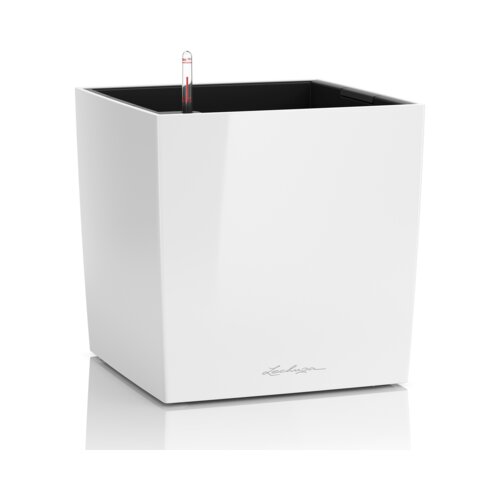 LECHUZA CUBE okrasni lonec komplet-set - Bela visoki sijaj Slike