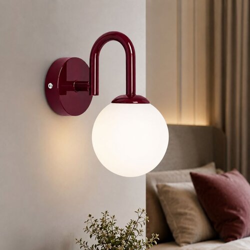 Opviq zidna lampa Loop-20451-E, 1 × E27, bordo Cene