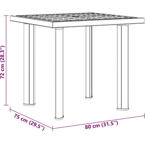  Vrtni stol antracit 80 x 75 x 72 cm plastični Slike