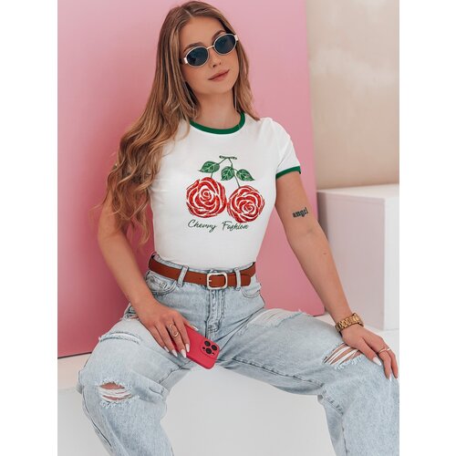 DStreet T-shirt damski z cekinami ROSAWIS biały Cene