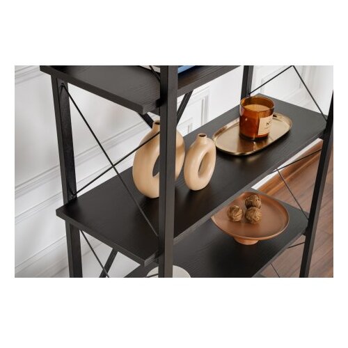 Hanah home polica za knjige elysian wood black black Slike