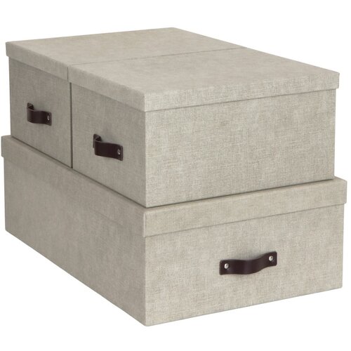 Bigso Box of Sweden set od 3 bež kutije za pohranu inge Slike