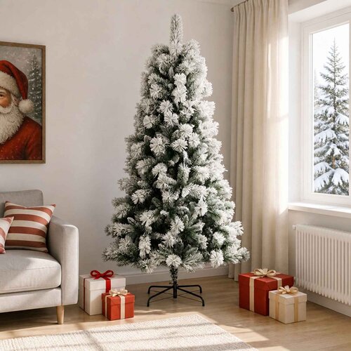  Umjetno božićno drvce s nogom 240 cm PVC i metal Slike