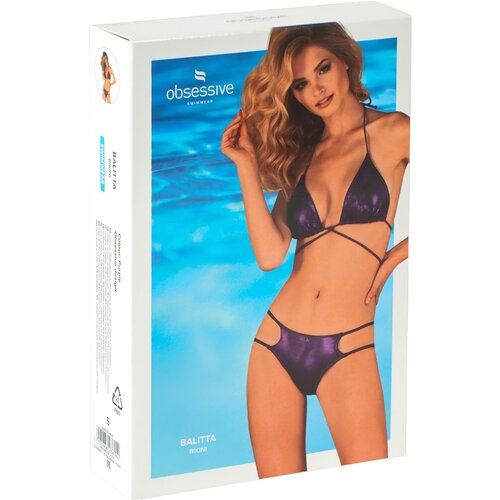 Obsessive Balitta - svetleče bikini kopalke z ogrinjalom (vijolične barve) Cene