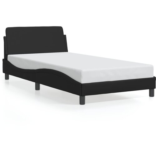 vidaXL Posteljni okvir brez vzmetnice črn 100x190 cm umetno usnje, (21072850) Cene
