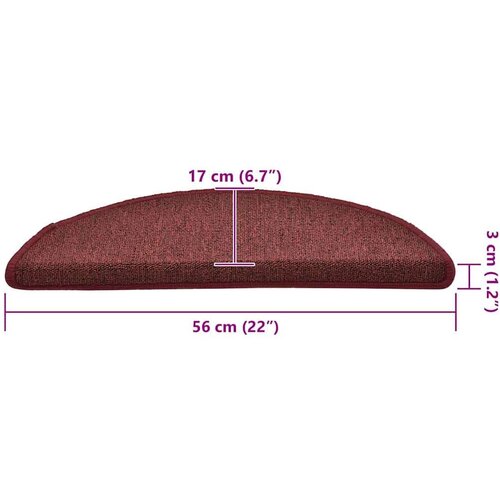vidaXL Podloge za stopnice 30 kosov Rdeča 56x17x3 cm Cene
