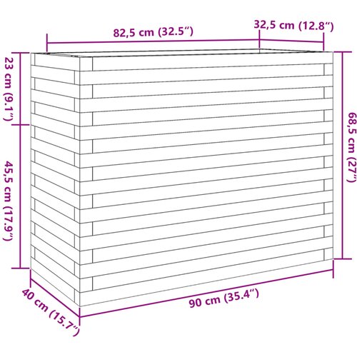  Vrtna sadilica vo&amp;scaron;tano smeđe boje 90 x 40 x 68,5 cm od borovine Slike