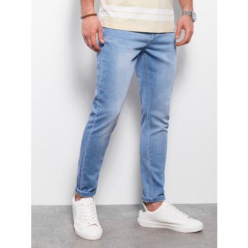 Ombre Men&amp;#039;s denim pants SKINNY FIT - light blue Slike