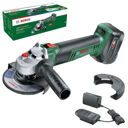 Bosch Aku-kutna brusilica UniversalGrind 18V-75, punjač AL 18V-20 + baterija PBA 18V 4.0Ah Slike