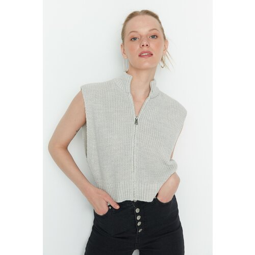 Trendyol Sweater Vest - Gray - Regular fit Cene