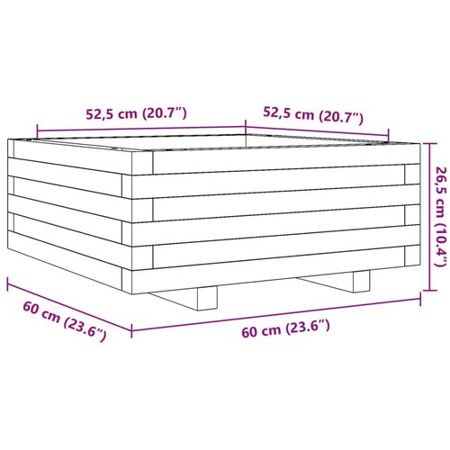  Vrtna sadilica vo&amp;scaron;tano smeđe boje 60x60x26,5 cm od borovine Slike