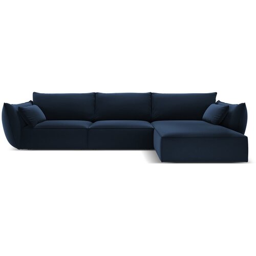Mazzini Sofas Temno modra žametna kotna sedežna garnitura z ležalnikom (desni kot) Vanda &amp;ndash; Slike