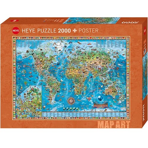 Heye puzzle 2000 pcs map art amazing world Slike