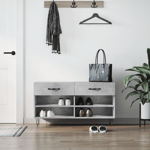 vidaXL Regal za čevlje betonsko siv 102x35x55 cm inženirski les Cene