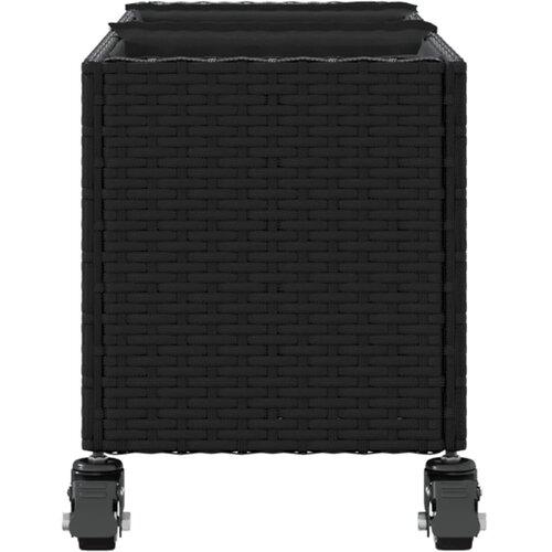  Vrtna sadilica s kotačima 3 posude crna 107x32x38 cm poliratan Slike